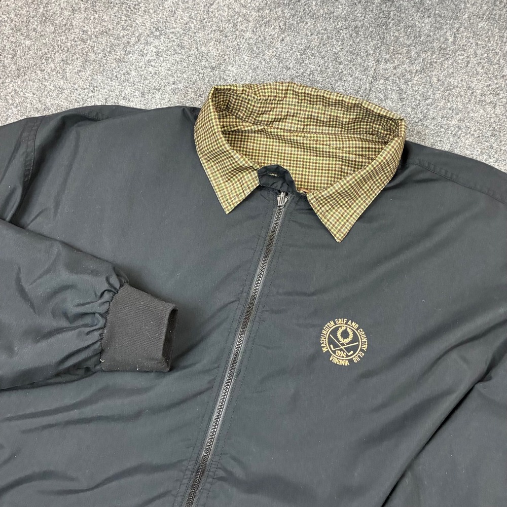 Roche Mens XL Reverse Jacket Washington Golf & Country Club Houndstooth Made USA